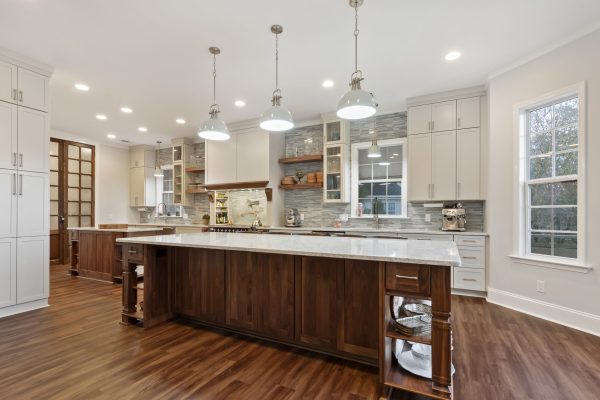 custom kitchen remodel with large center island in richmond hill, ga