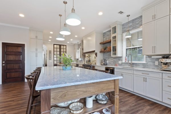 custom kitchen remodel with large island
