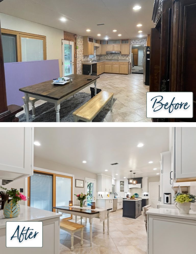 kitchen remodel before and after photo in Savannah, GA
