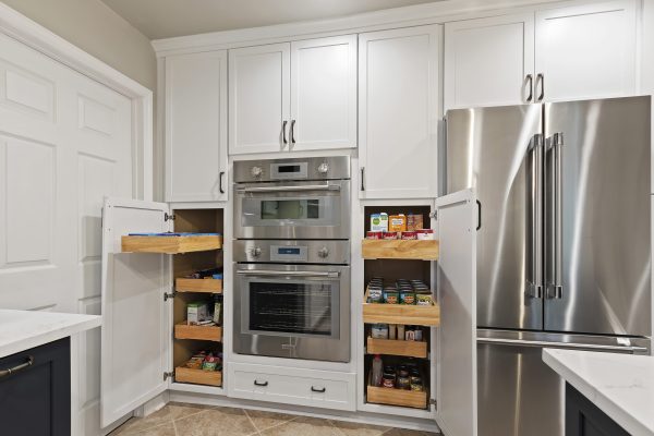 custom kitchen pantry tower cabinet pull outs