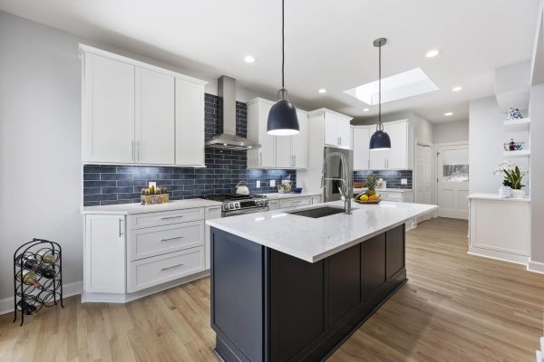 Dark Blue Backsplash