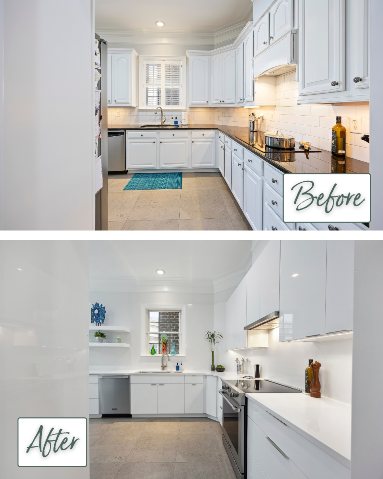 Comteporary Kitchen Remodel Before and After