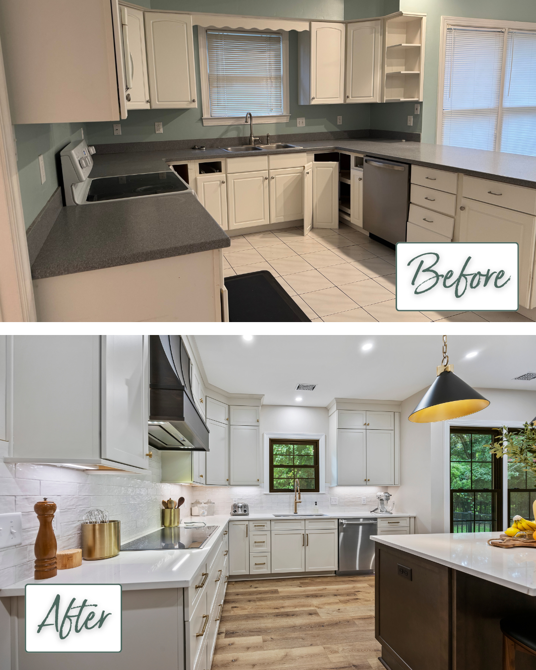 Kitchen Before and After Southbridge Subdivision